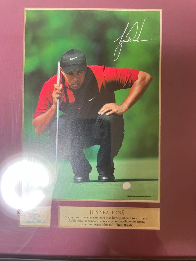 タイガーウッズ選手のゴルフ　サイン付き/フレーム写真