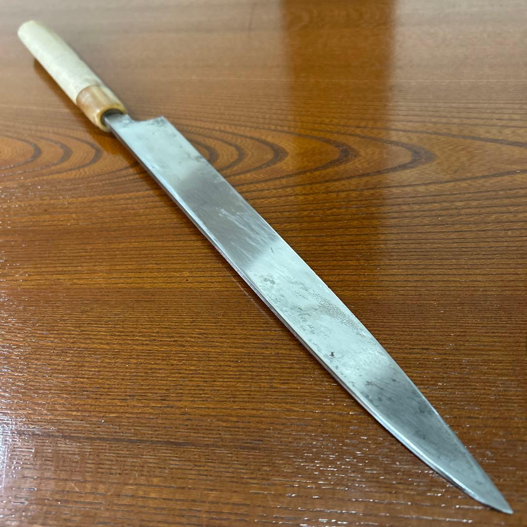 刺身包丁 サイズ 全長41,5cm刃26cm厚約4mm ★送料無料 ★水牛柄付