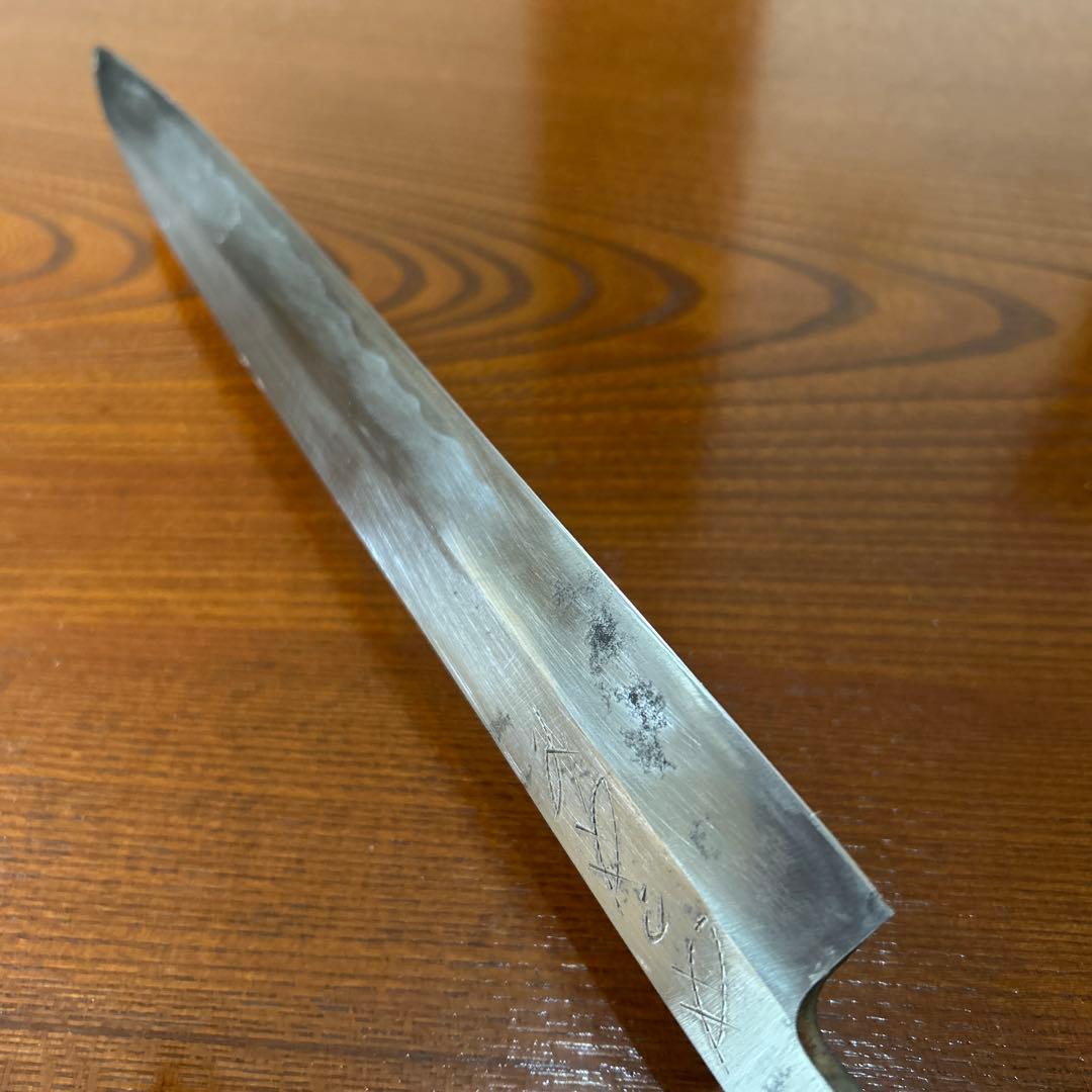 刺身包丁 サイズ 全長41,5cm刃26cm厚約4mm ★送料無料 ★水牛柄付