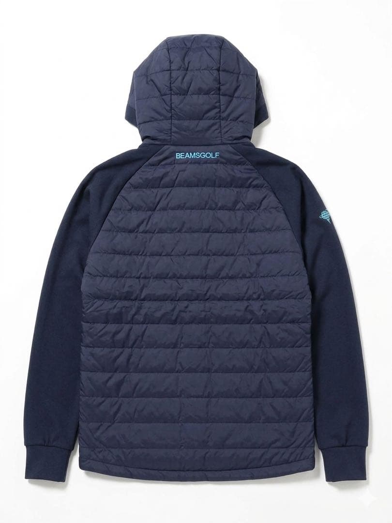BEAMS GOLF フード付きダウンジャケット ネイビー