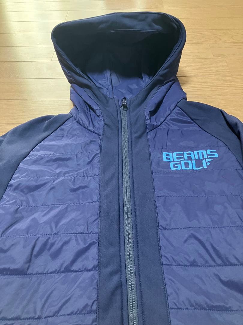 BEAMS GOLF フード付きダウンジャケット ネイビー