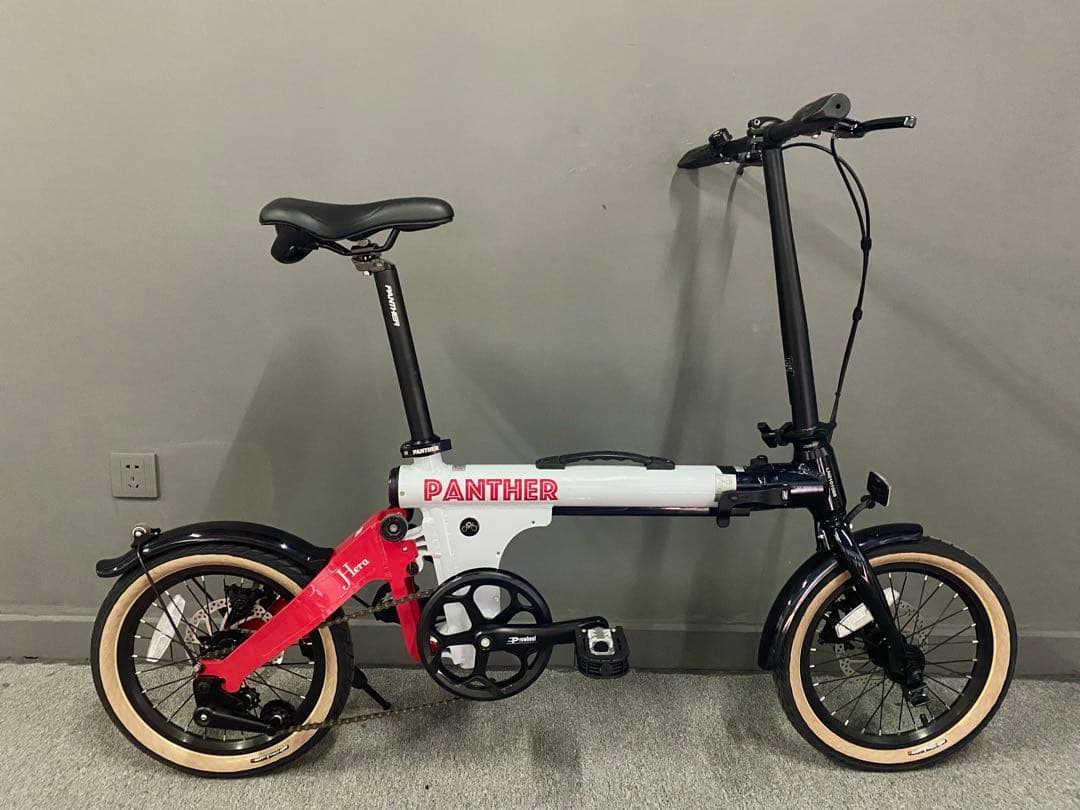 16インチ 軽量アルミPANTHER 三折りたたみ自転車 シングルスピード