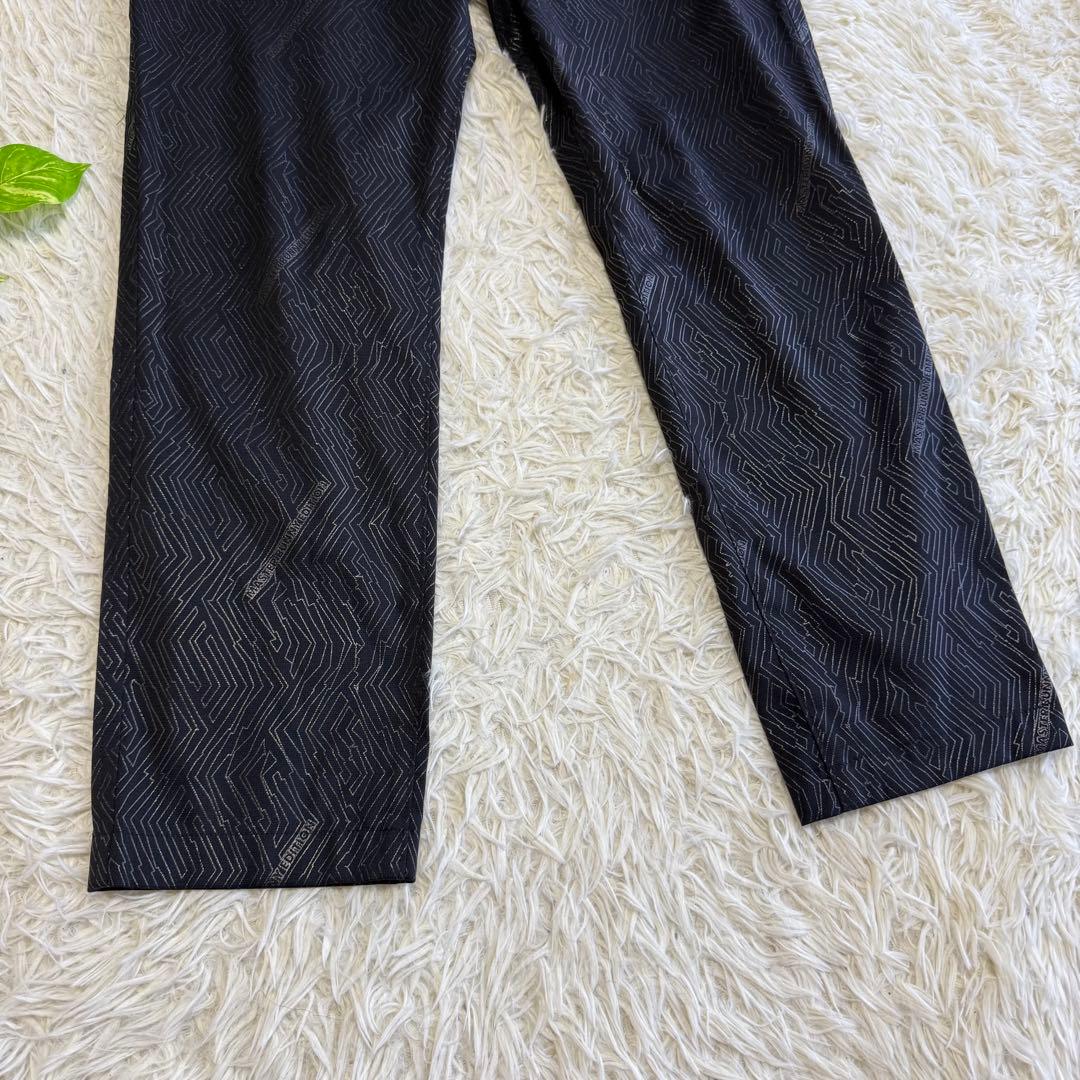 【マスターバニー】極美品 ストレッチパンツ ブラック 総柄 5サイズ メンズ