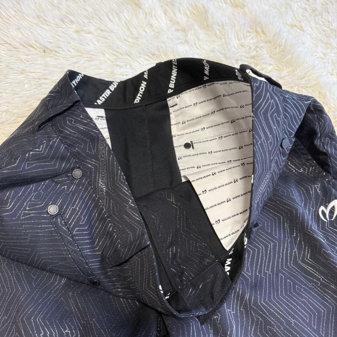 【マスターバニー】極美品 ストレッチパンツ ブラック 総柄 5サイズ メンズ