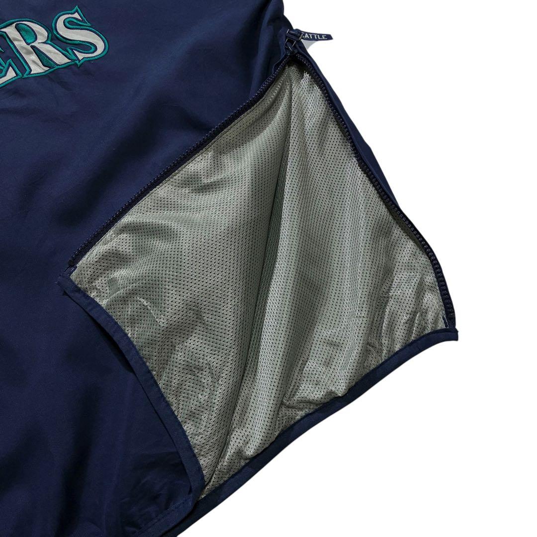シアトルマリナーズ プルオーバー ナイロンジャケット XL 紺 MLB Vネック