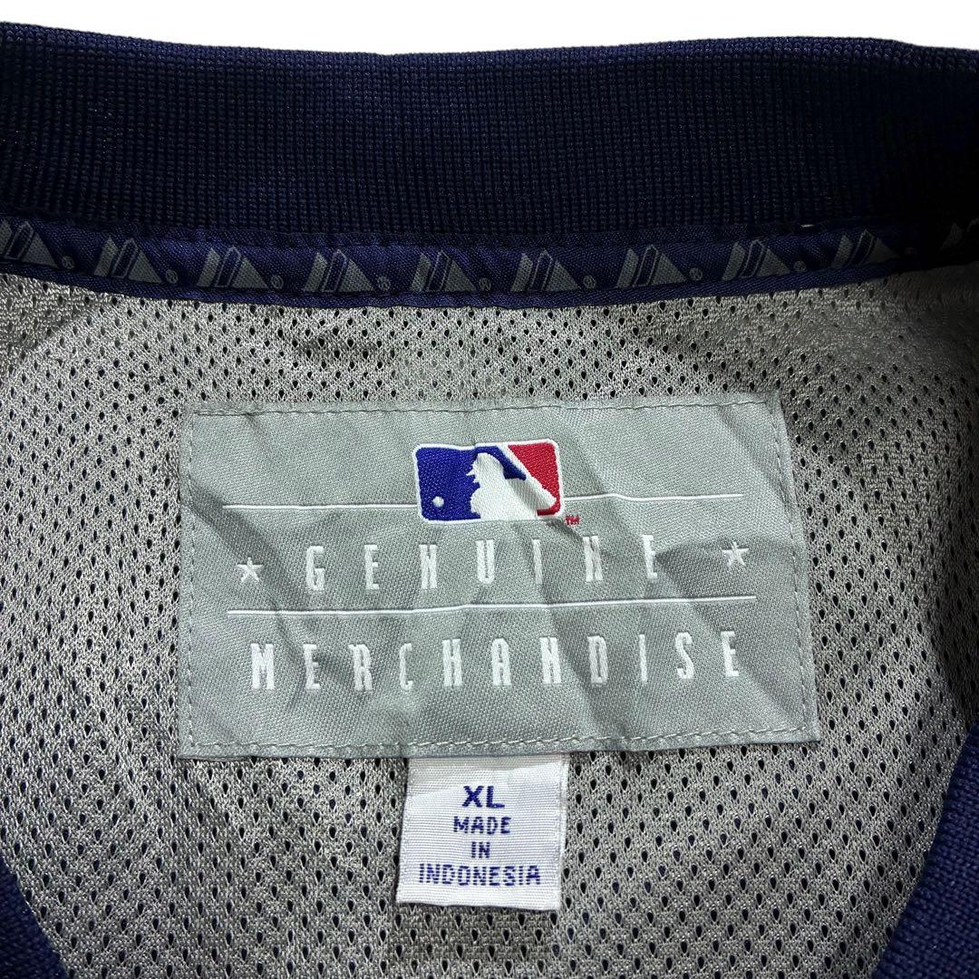 シアトルマリナーズ プルオーバー ナイロンジャケット XL 紺 MLB Vネック