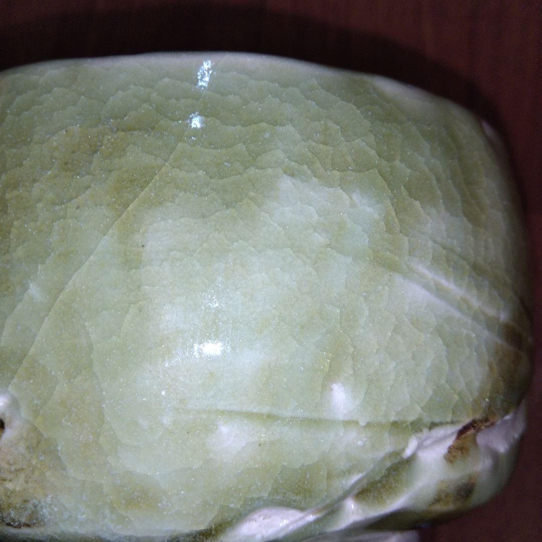 【レア 一点物】鉢 蜻蛉 緑色 陶器製 トンボ 850g