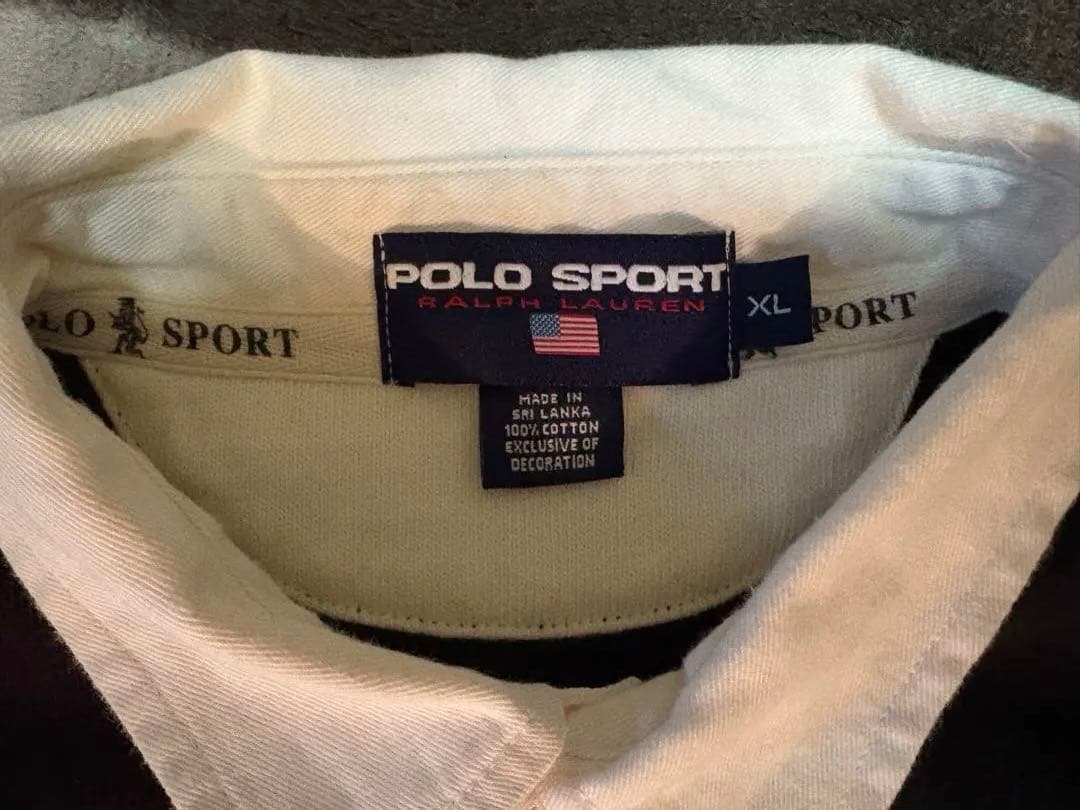 POLO SPORT ラガーシャツ XL ブラック/ホワイト
