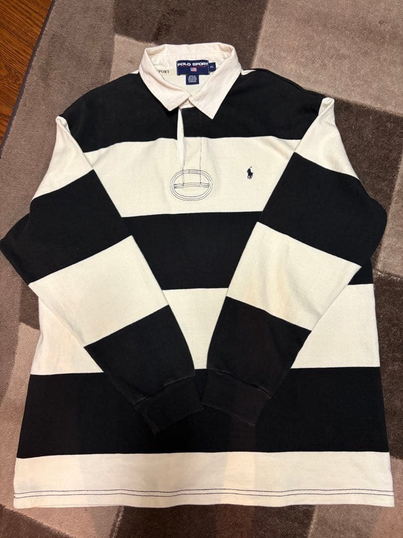 POLO SPORT ラガーシャツ XL ブラック/ホワイト