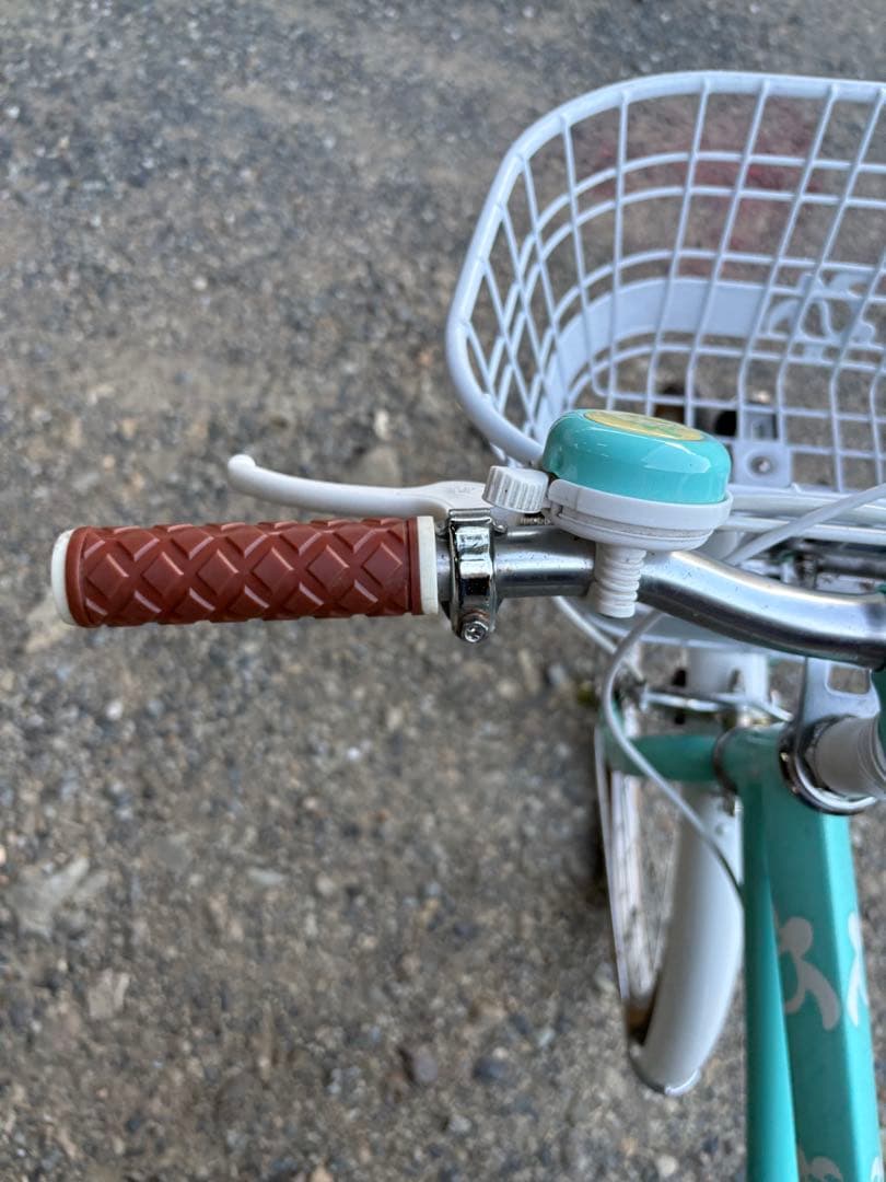 子供用自転車 ミントグリーン カゴ付き