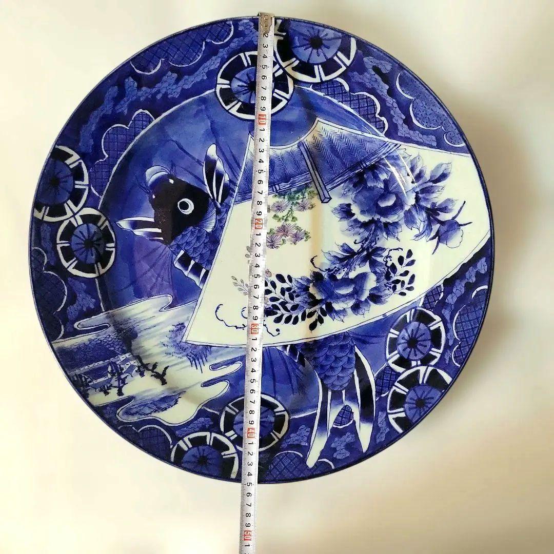 【週末セール】古伊万里　大皿　染付　陶器製　 　伝統工芸品　約45センチ