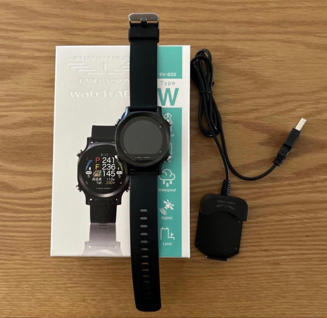 EAGLE VISION ゴルフウォッチ GPS 距離計 本体 充電器セット　黒