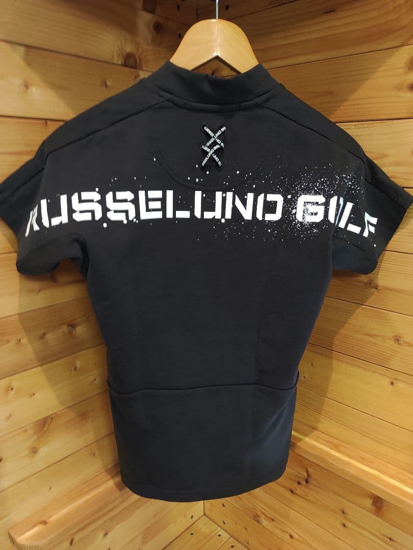 美品【ラッセルノ】人気ルチャマスク　ブラック　 半袖モックネックポロシャツ