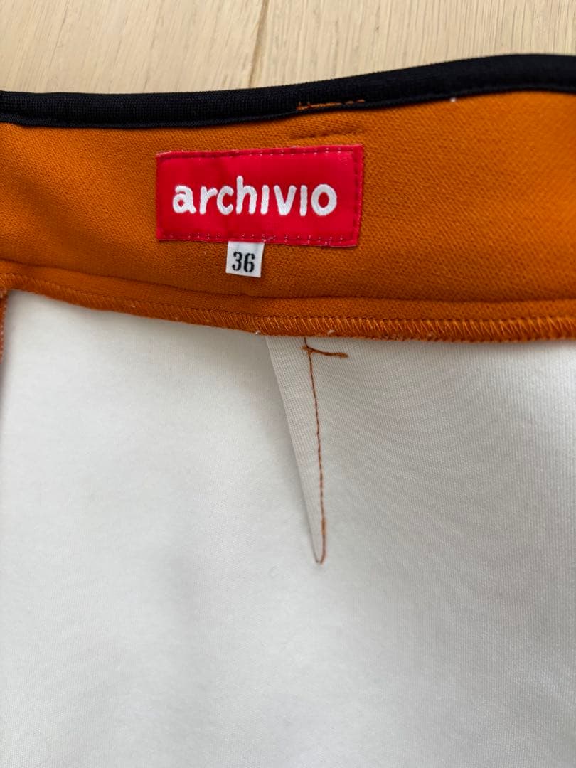 archivio オレンジ スカート ポケット付き