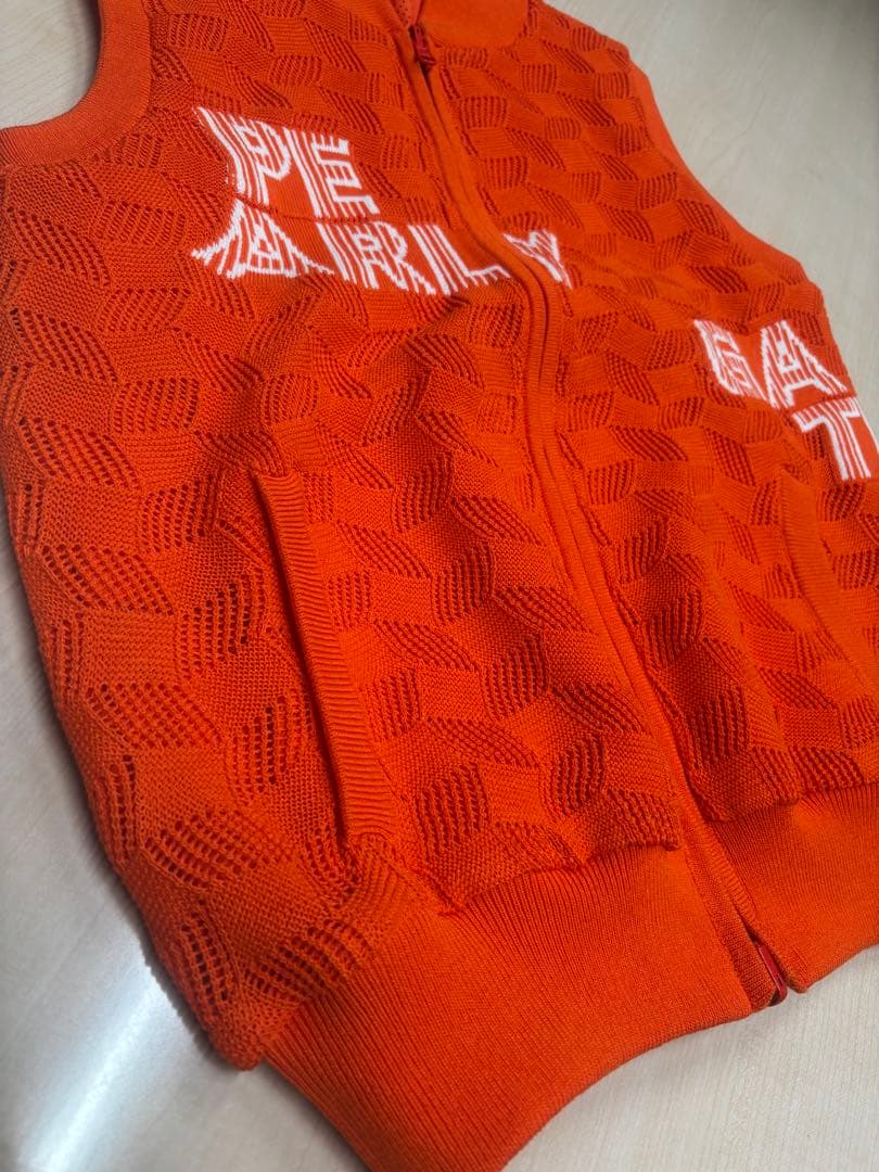 PEARLY GATES オレンジ色リバーシブルメッシュベスト 【０】美品