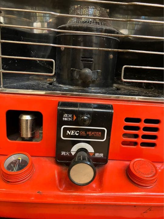石油ストーブ 昭和レトロ オレンジ 赤 インテリア レトロポップ