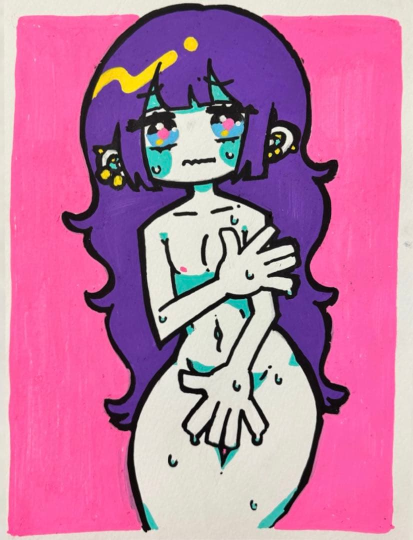 アナログ　イラスト　原画　アート　美人画　肉筆　手描き　オーダー　オリジナル