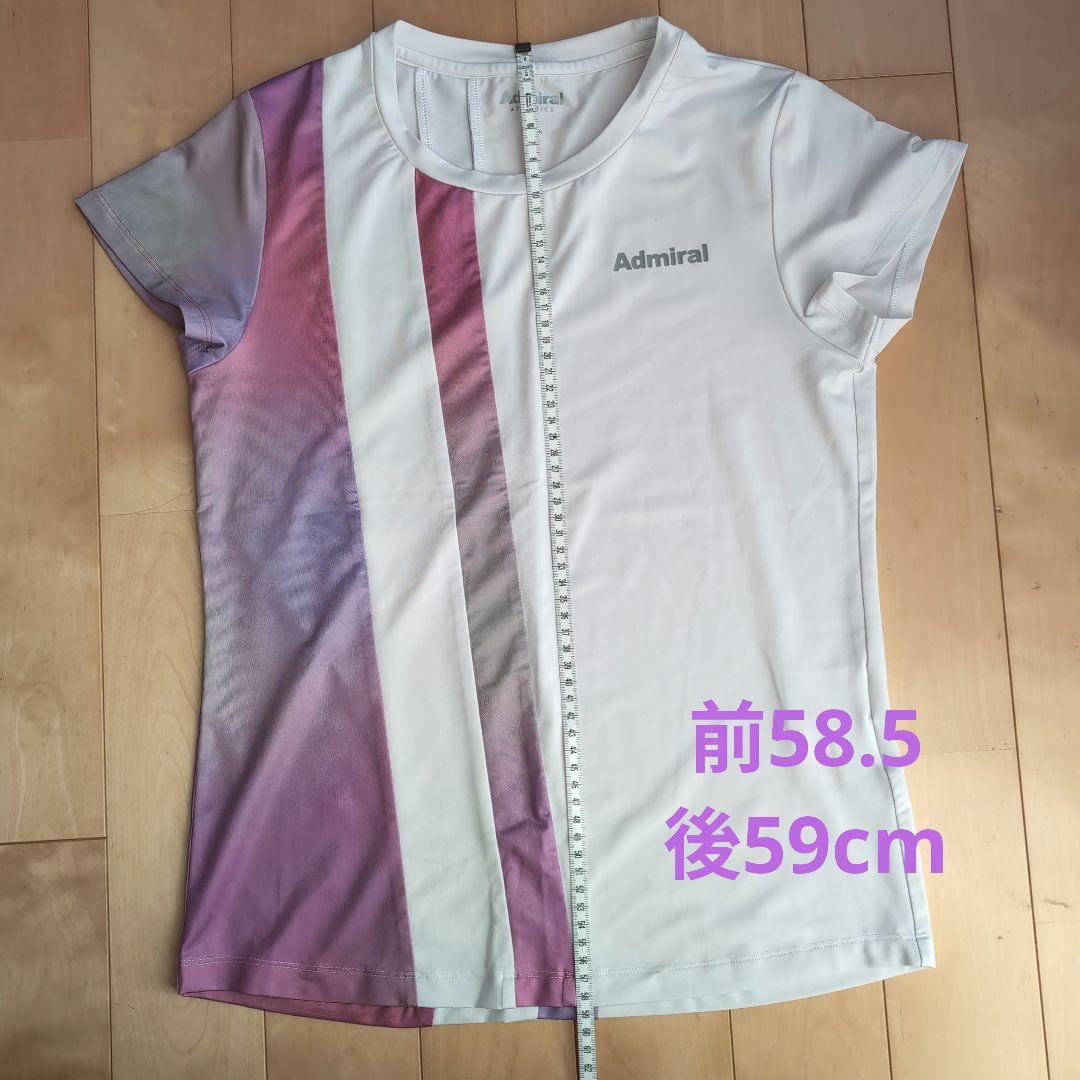 Admiral テニスTシャツ ホワイト パープル　Mサイズ