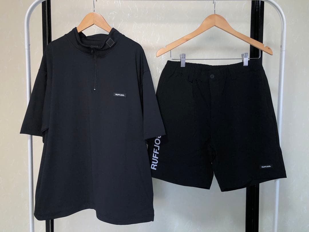 ラフロッグ　モックネックシャツ＆ショートパンツセット　サイズM BLACK