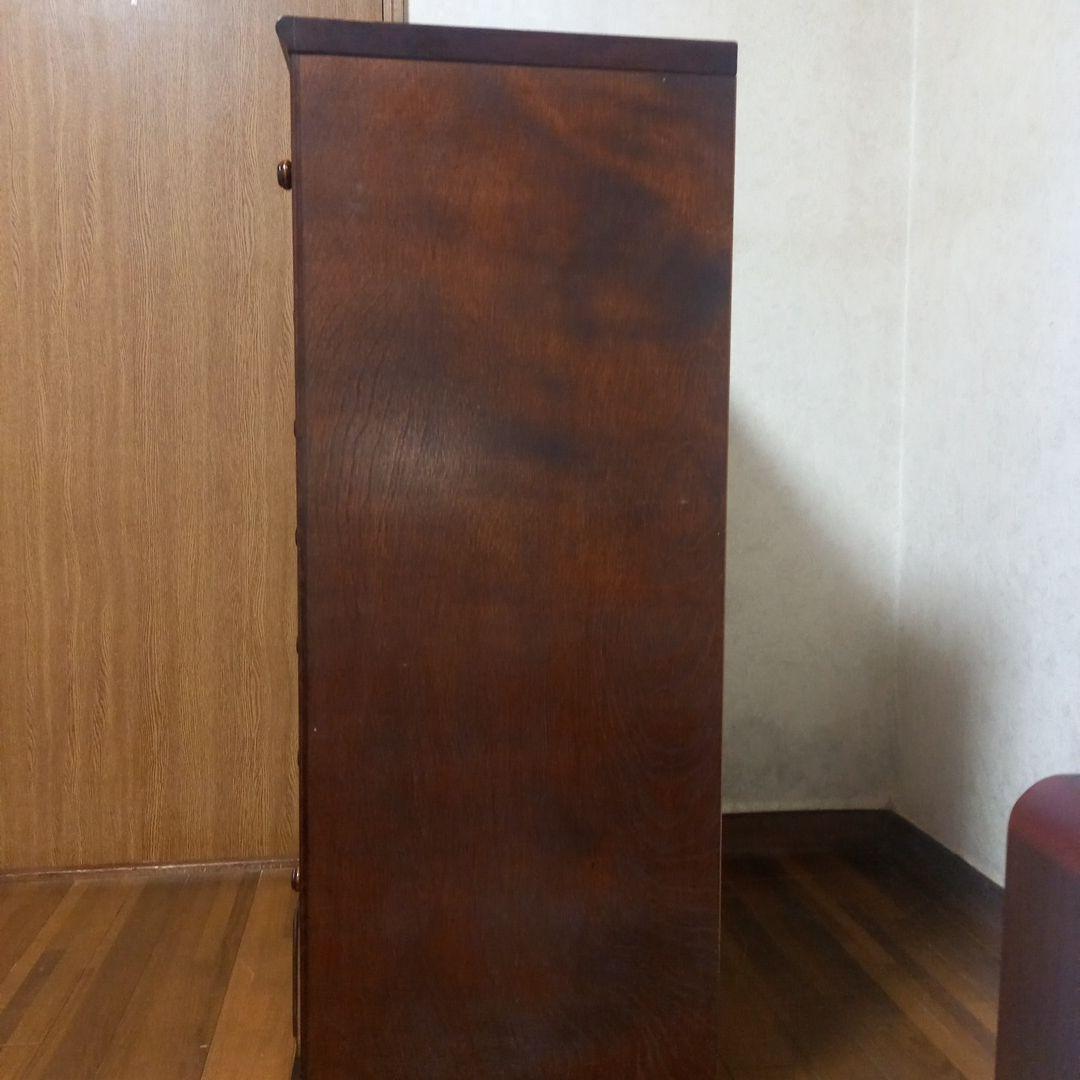 ダークブラウン 木製チェスト 7段