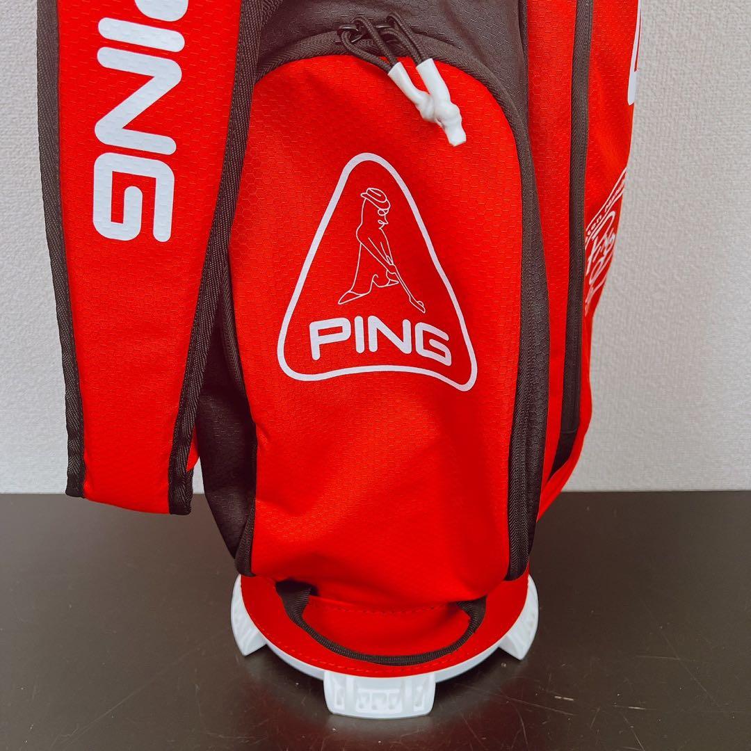 新品未使用　PING ピン カート型 キャディバッグ サステナブル素材 赤白