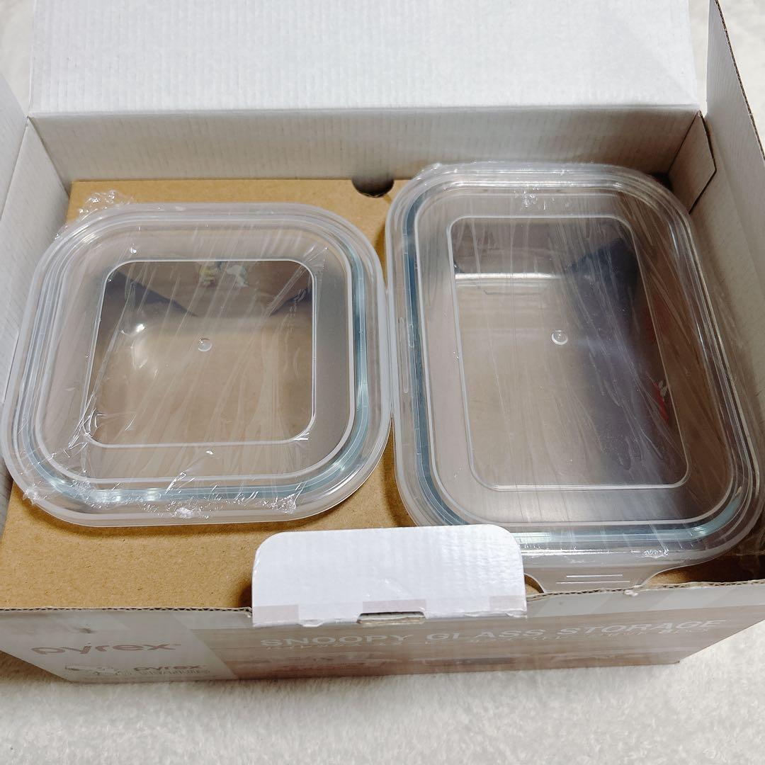 新品未使用　パイレックス　スヌーピー ガラス　ストレージセット　8pcs