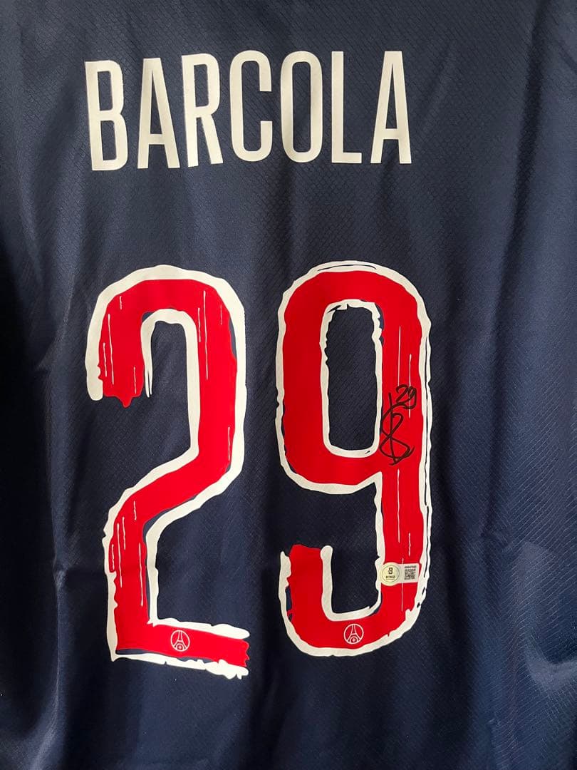 パリ・サンジェルマン BARCOLA 29 直筆サイン入りユニフォーム