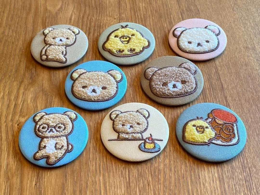 [新品・未使用] リラックマ モコモコボア 缶バッジ 全8種 コンプリートセット