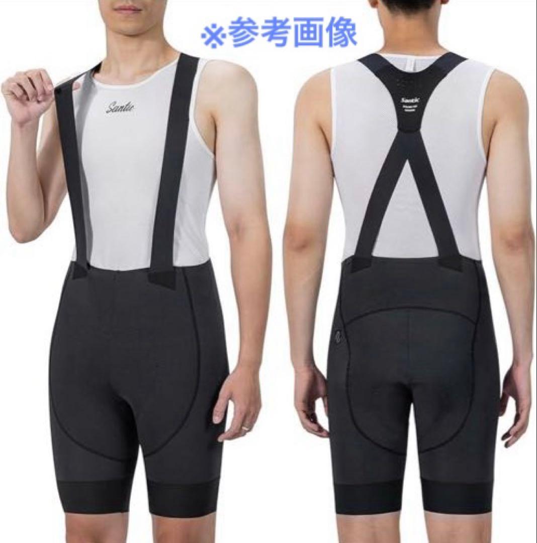 【新品】Santic ビブパンツ M メンズ サイクルパンツ パッド付6時間対応