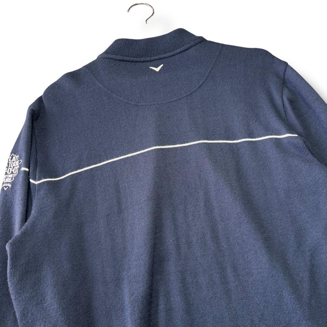 美品/3L Callaway ニットジップアップジャケット チェック ゴルフ