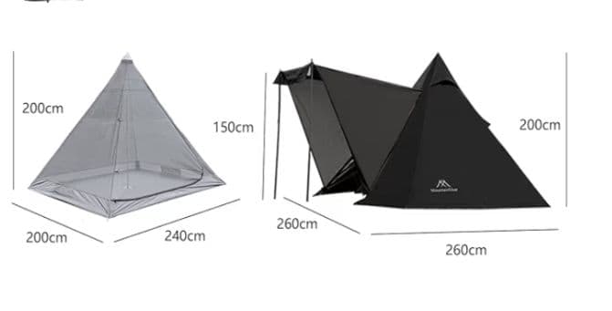 格安!!Mountainhiker ブラックワンポールテント