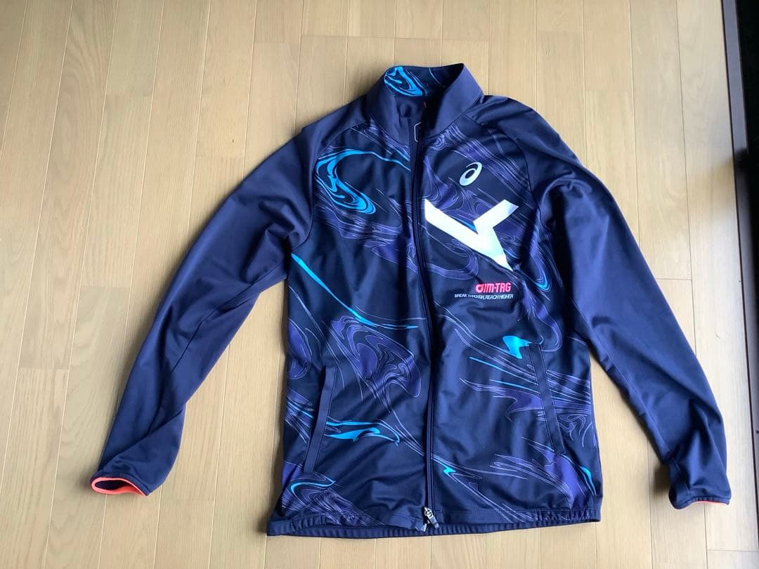asics aim training ジャージ上下　ネイビー　上M下S