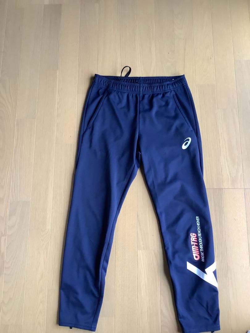 asics aim training ジャージ上下　ネイビー　上M下S