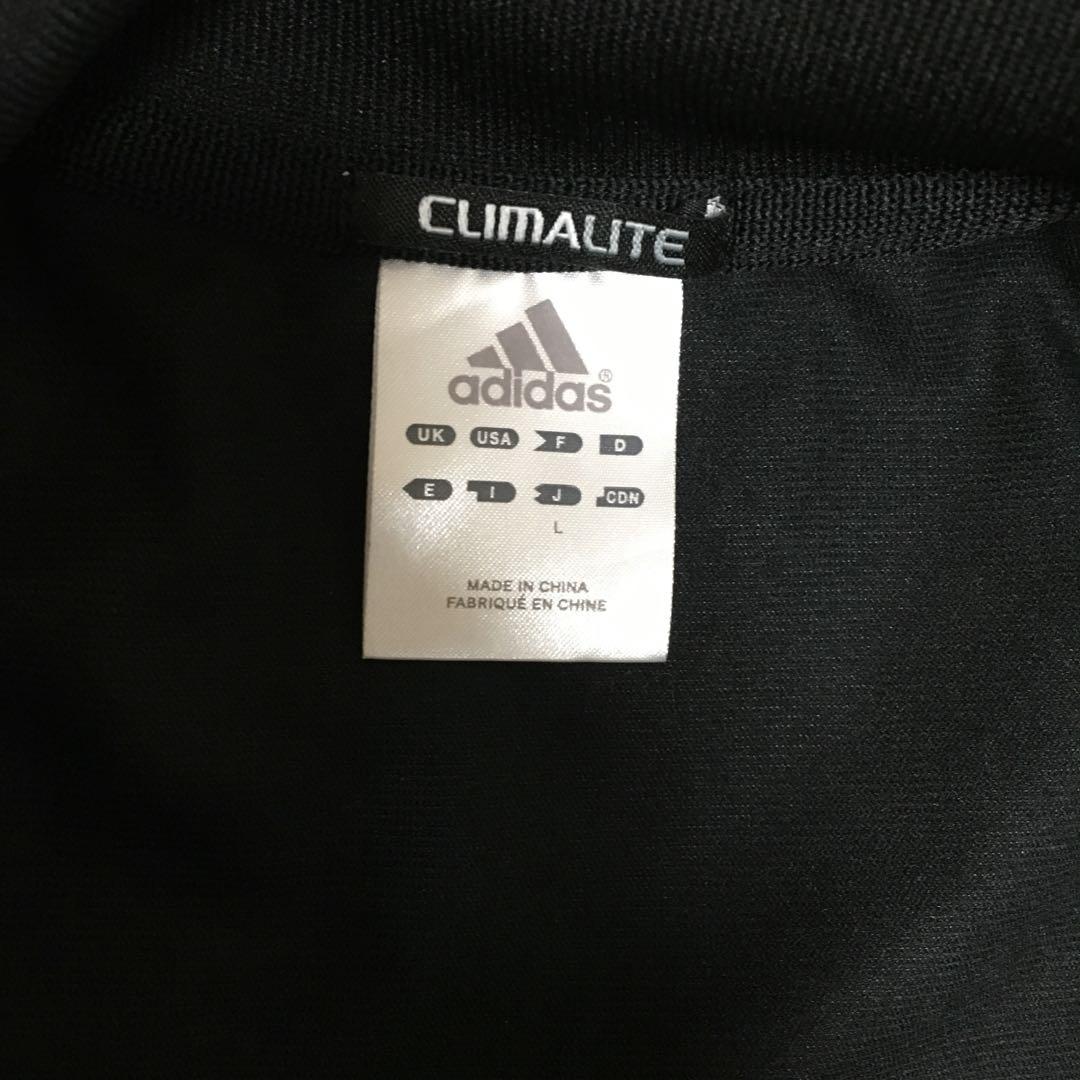 adidas ブラックジャージ上下セット L