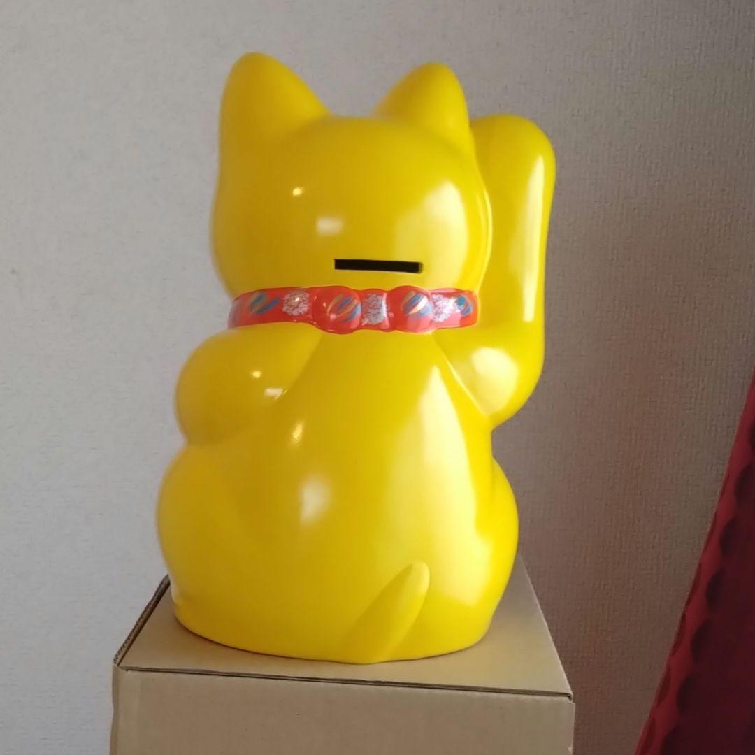 2/25迄特別値引✨風水》金運上昇招き猫☆黄色猫右手上げ7号・現品限り