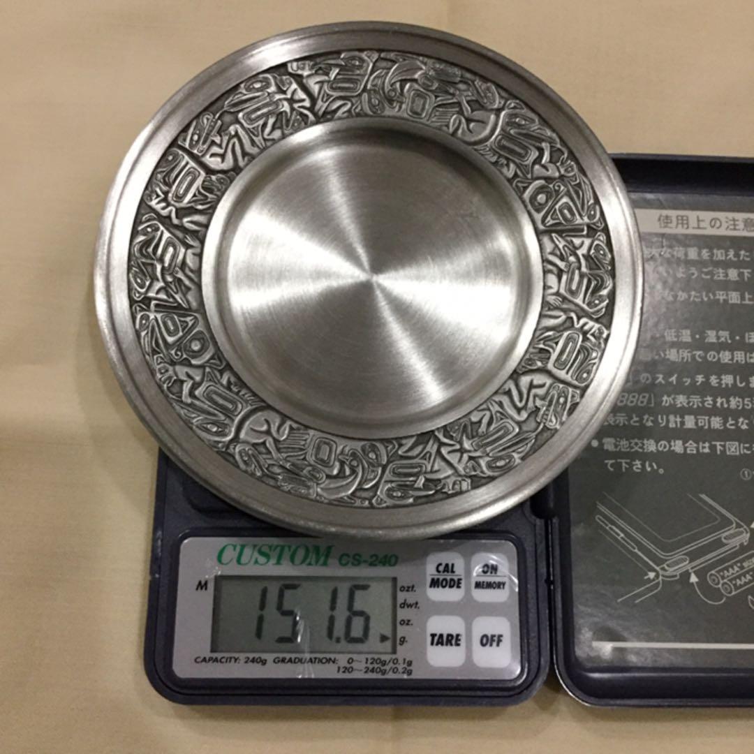 新品未使用　ビンテージ　カナダ 先住民 ピューター 小皿 11.8cm