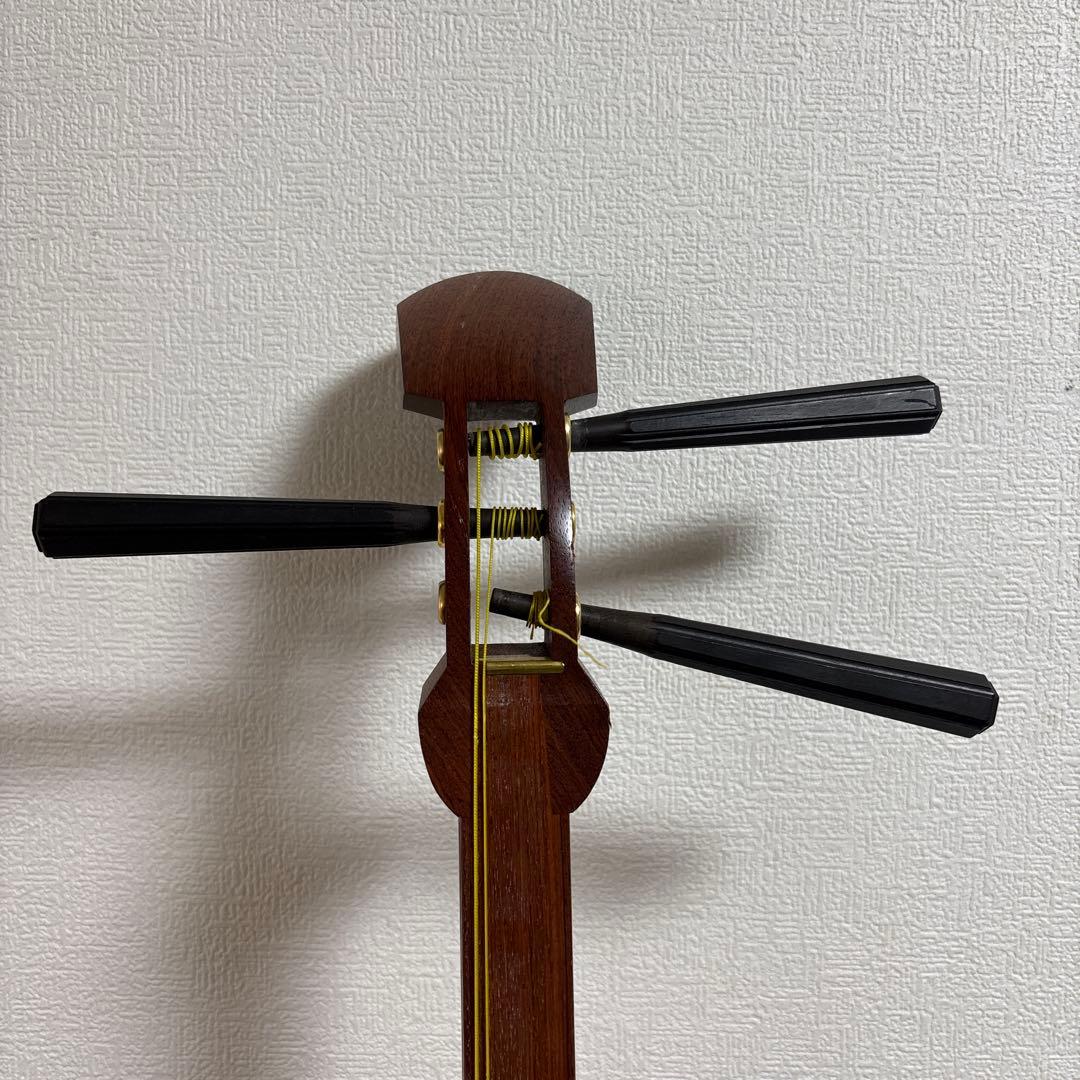 三味線 中棹 人工皮 丸打胴 破れ有 和楽器