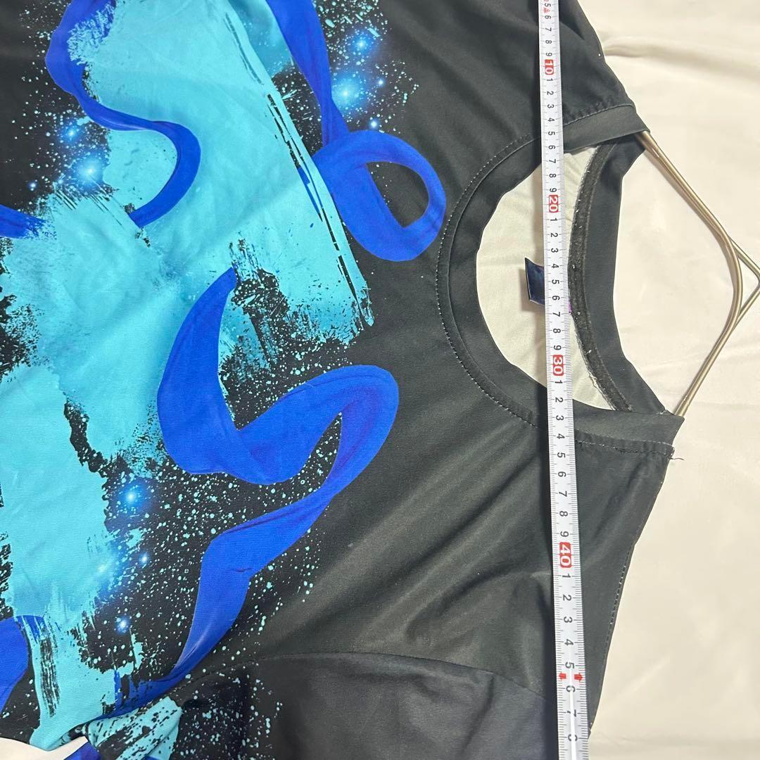 ルーズフィット半袖Tシャツ 波模様　スポーツウェア ユニセックス　a2457