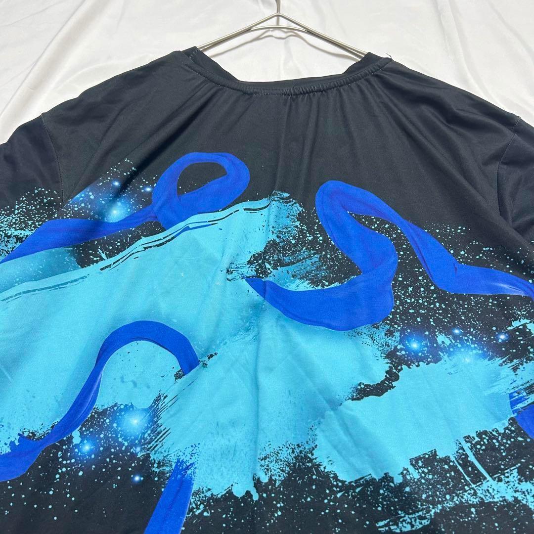 ルーズフィット半袖Tシャツ 波模様　スポーツウェア ユニセックス　a2457