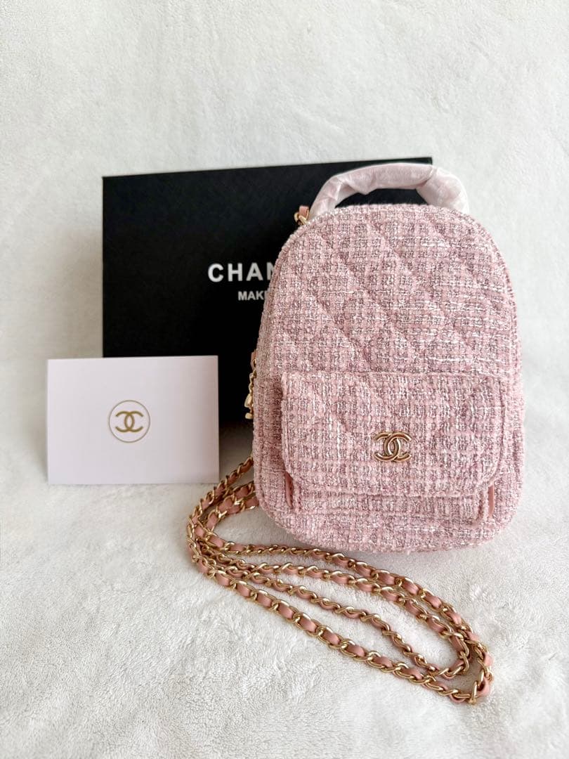 【新品未使用】CHANEL リュック　ツイード　ピンク　ノベルティ
