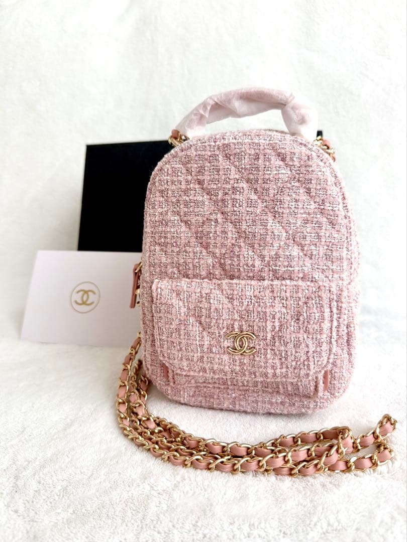 【新品未使用】CHANEL リュック　ツイード　ピンク　ノベルティ