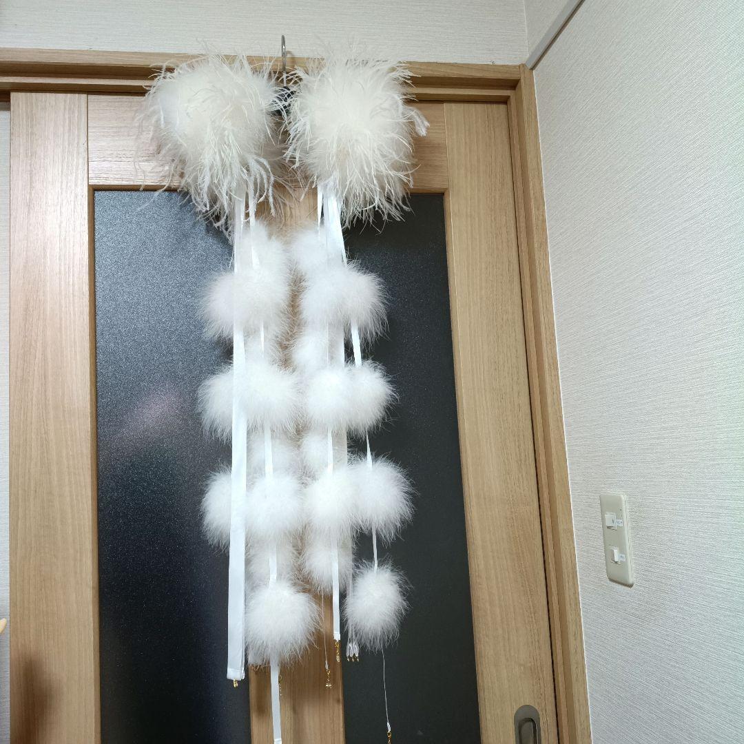 Chihua様オーダー　オーストリッチ羽バングル&ターキー羽ポンポンフロート