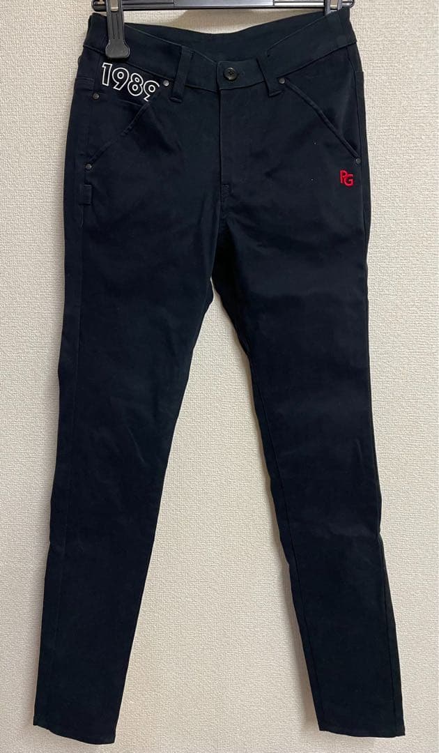 パーリーゲイツ ロゴパンツ ネイビー サイズ00 ストレッチ レディース　XS
