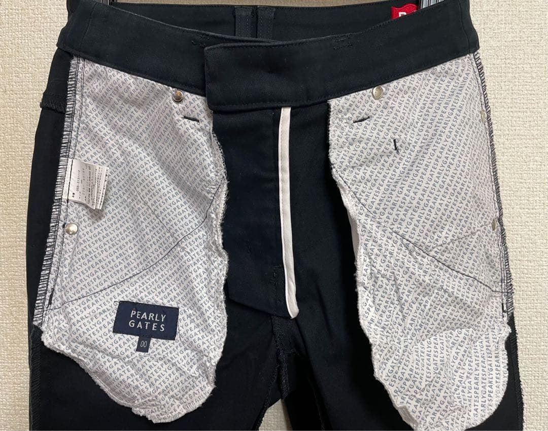 パーリーゲイツ ロゴパンツ ネイビー サイズ00 ストレッチ レディース　XS