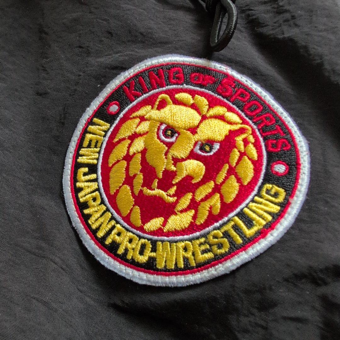 【極美品】新日本プロレス　ゴルフジャケット　刺繍ロゴ　黒　M
