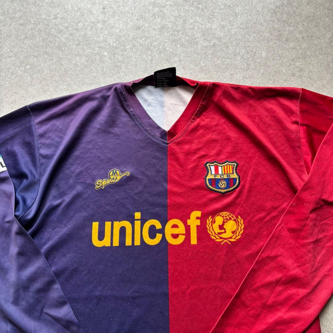 バルセロナユニフォーム古着08/09Lアンリ長袖unicefサッカー