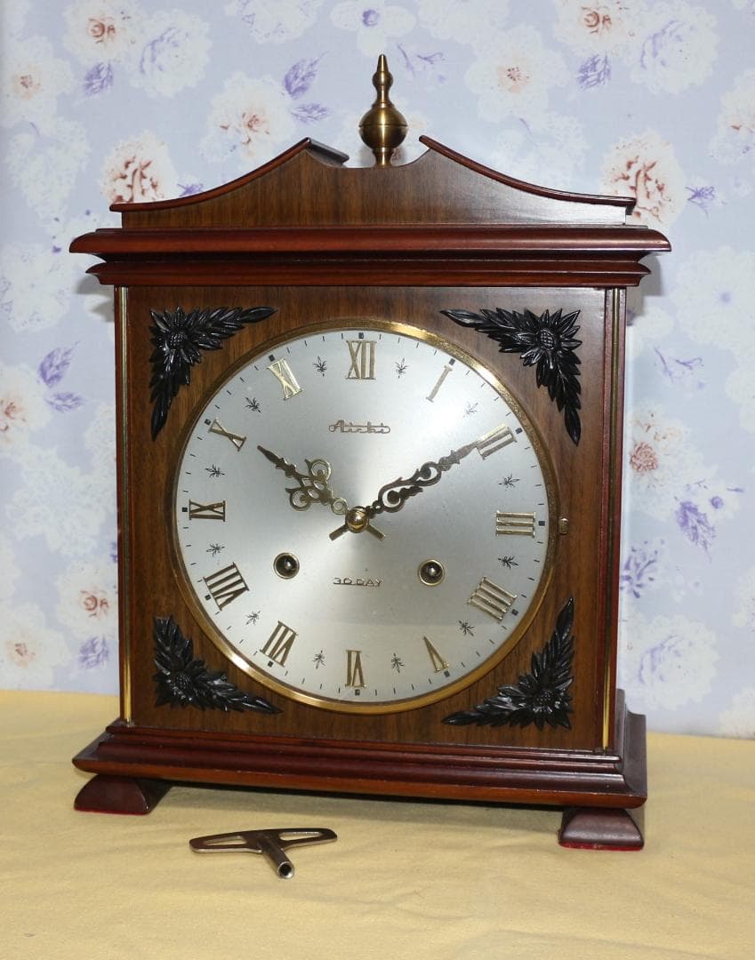 可動品 AICHI アイチ 愛知時計 置時計 30day テンプ式　キンコン打ち