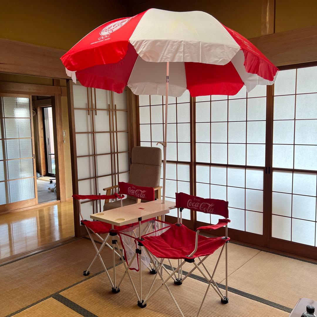 [懸賞当選品]コカコーラ　オリンピックコラボ ツインチェアー&パラソル