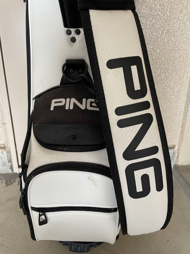 PING キャディバッグ ホワイト ブラック