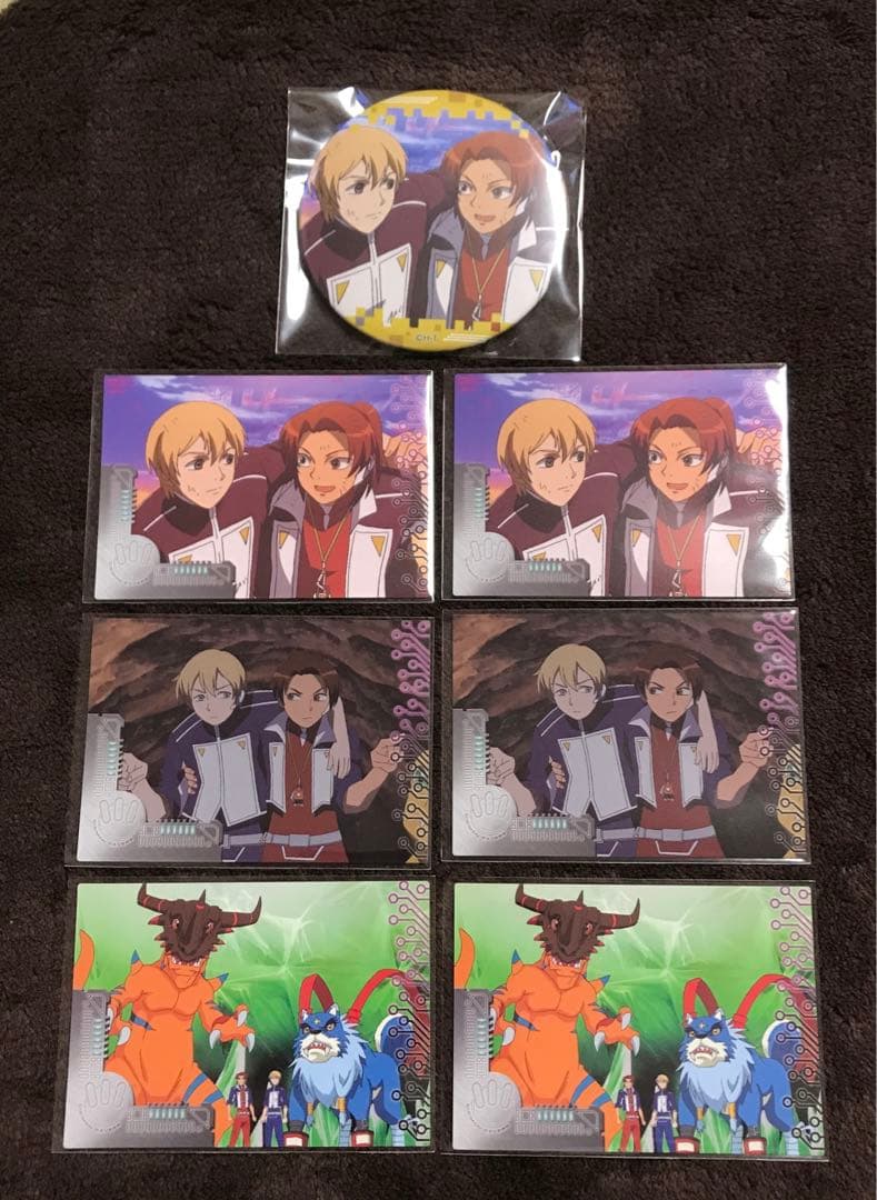 【即日発送】 デジモンセイバーズ 大門大&トーマ 缶バッジ&カード6枚セット